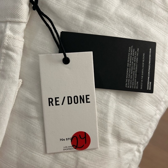 NWT Re/Done White 70s Stovepipe Jeans - Picture 4 of 6